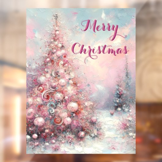 Whimsical Impressionistische Kerstboom Raamsticker (Vel 2)
