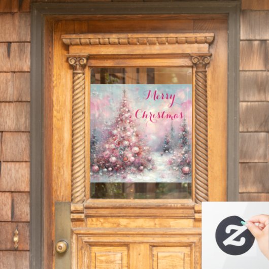 Whimsical Impressionistische Kerstboom Raamsticker (Huis Deur)