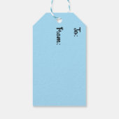 Whimsical Impressionistische kerstboom roze blauw Cadeaulabel (Achterkant)