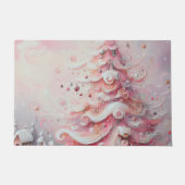 Whimsical Impressionistische Kerstboom Roze Deurmat (Voorkant)