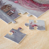 Whimsical Impressionistische Kerstboom Roze Legpuzzel (Zijkant)