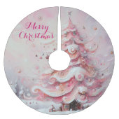 Whimsical Impressionistische Kerstboom Roze Rok (Voorkant)