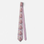 Whimsical Impressionistische Kerstboom Roze Stropdas (Voorkant)