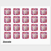 Whimsical Impressionistische Kerstboom Roze Vierkante Sticker (Vel)