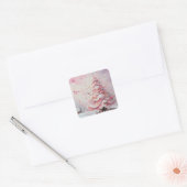 Whimsical impressionistische kerstboom tot van vierkante sticker (Envelop)