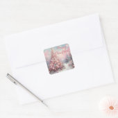 Whimsical Impressionistische Kerstboom Vierkante Sticker (Envelop)