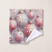 Whimsical Impressionistische Kerstversieringen Roz Bad Handdoek (Wasdoekje)