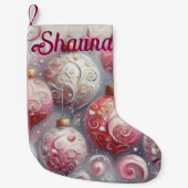 Whimsical Impressionistische Kerstversieringen Roz Kleine Kerstsok (Voorkant)