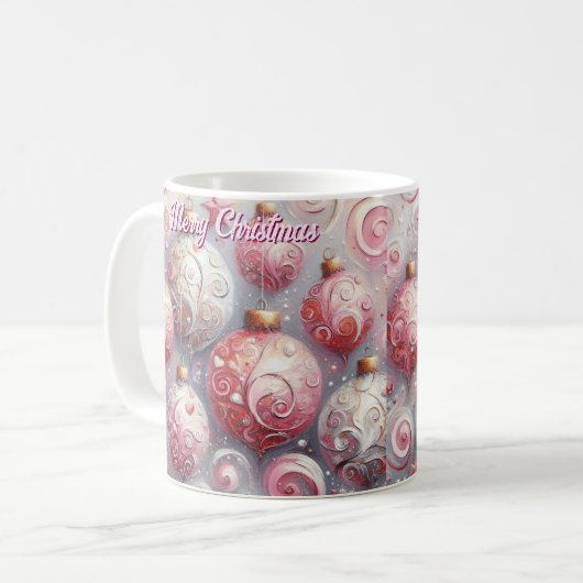 Whimsical Impressionistische Kerstversieringen Roz Koffiemok (Voorkant links)