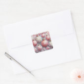 Whimsical Impressionistische Kerstversieringen Roz Vierkante Sticker (Envelop)