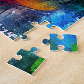 Whimsical Impressionistische Kleurrijke Kolibrie Legpuzzel (Zijkant)