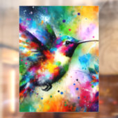 Whimsical Impressionistische Kleurrijke Kolibrie Raamsticker (Vel 2)