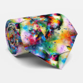 Whimsical Impressionistische Kleurrijke Kolibrie Stropdas (Opgerold)