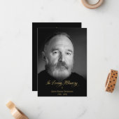 Whimsical In Loving Memory Photo Funeral Service Notitiekaartje (Voorkant / Achterkant in situ)