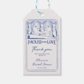 Whimsical Ingeblikte Sardines Vrijgezellenfeest Da Cadeaulabel (Voorkant)