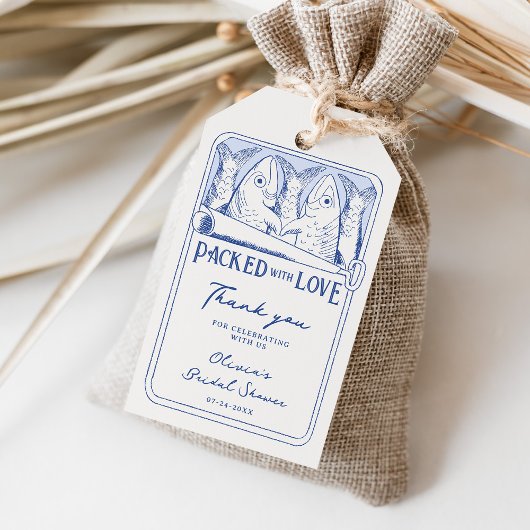 Whimsical Ingeblikte Sardines Vrijgezellenfeest Da Cadeaulabel