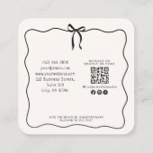 Whimsical ingelijste boog, QR-code Gebeurtenisplan Vierkante Visitekaartje (Achterkant)