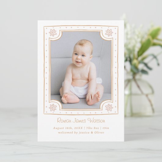 Whimsical ingelijste foto speels ontwerp aankondiging (Staand voorkant)