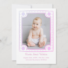 Whimsical ingelijste foto speels ontwerp aankondiging