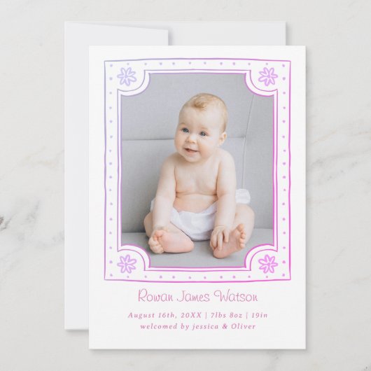 Whimsical ingelijste foto speels ontwerp aankondiging (Voorkant)