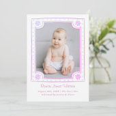 Whimsical ingelijste foto speels ontwerp aankondiging (Staand voorkant)