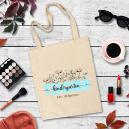 Whimsical Inky Wildflower Stijlvol Leraren Cadeau Tote Bag