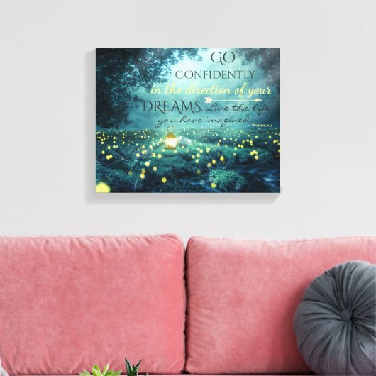 Whimsical Inspirating Dreams Quote Canvas Afdruk (Insitu (Woonkamer))