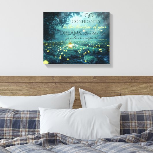 Whimsical Inspirating Dreams Quote Canvas Afdruk (Insitu (Slaapkamer))