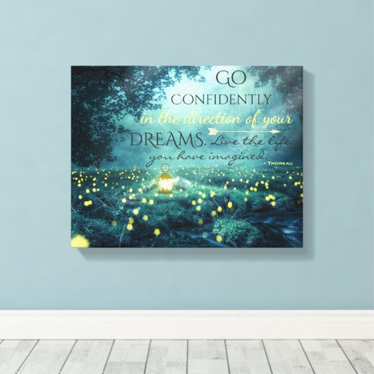 Whimsical Inspirating Dreams Quote Canvas Afdruk (Insitu (Houten vloer))