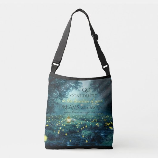 Whimsical Inspirating Dreams Quote Crossbody Tas (Voorkant)