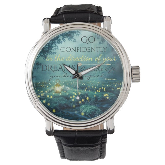 Whimsical Inspirating Dreams Quote Horloge (Voorkant)
