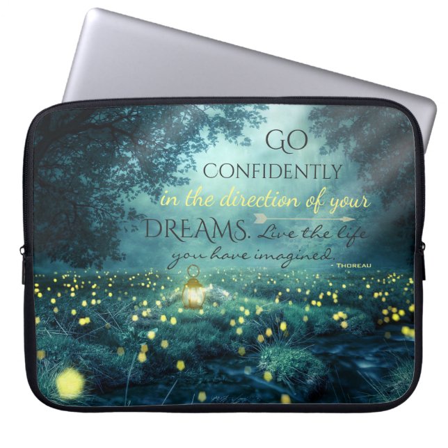 Whimsical Inspirating Dreams Quote Laptop Sleeve (Voorkant)