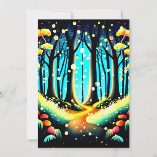 Whimsical Into the Bossen Fireflies Verjaardag Kaart (Achterkant)