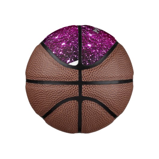 Whimsical iridescent roze Glitter monogram Basketbal (Rechts)