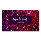 Whimsical iridescent roze Glitter monogram Magnetisch Visitekaartje (Voorkant)
