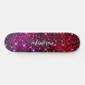 Whimsical iridescent roze Glitter monogram Persoonlijk Skateboard (Horizontaal)