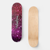 Whimsical iridescent roze Glitter monogram Persoonlijk Skateboard (Voorkant)