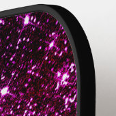 Whimsical iridescent roze Glitter monogram Pickleball Paddle (Links Detail)