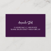 Whimsical iridescent roze Glitter monogram Visitekaartje (Achterkant)