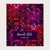 Whimsical iridescent roze Glitter monogram Visitekaartje (Buitenkant ongevouwen)