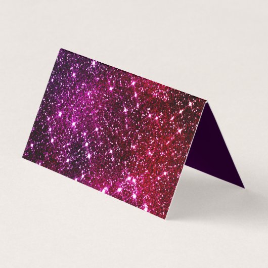 Whimsical iridescent roze Glitter monogram Visitekaartje (Achterkant)