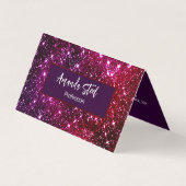 Whimsical iridescent roze Glitter monogram Visitekaartje (Voorkant)