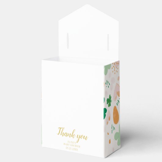 Whimsical Irish Lucky Green Shamrock Baby shower Bedankdoosjes (Geopend)