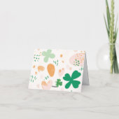 Whimsical Irish Lucky Green Shamrock Baby shower Bedankkaart (Achterkant)