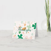 Whimsical Irish Lucky Green Shamrock Baby shower Bedankkaart (Voorkant)