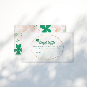 Whimsical Irish Lucky Green Shamrock Baby shower Informatiekaartje