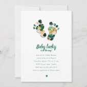 Whimsical Irish Lucky Green Shamrock Baby shower Kaart (Voorkant)