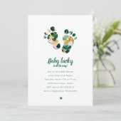 Whimsical Irish Lucky Green Shamrock Baby shower Kaart (Staand voorkant)