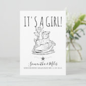 Whimsical is een Girl Birth Announcement White (Staand voorkant)
