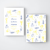 Whimsical Italiaans handgetekend citroenen kader t Save The Date